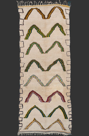 TM 1835, pile rug from the Azilal region, central High Atlas, Morocco, 1980/90, 330 x 130 cm (10' 8'' x 4' 6''), high resolution image + price on request